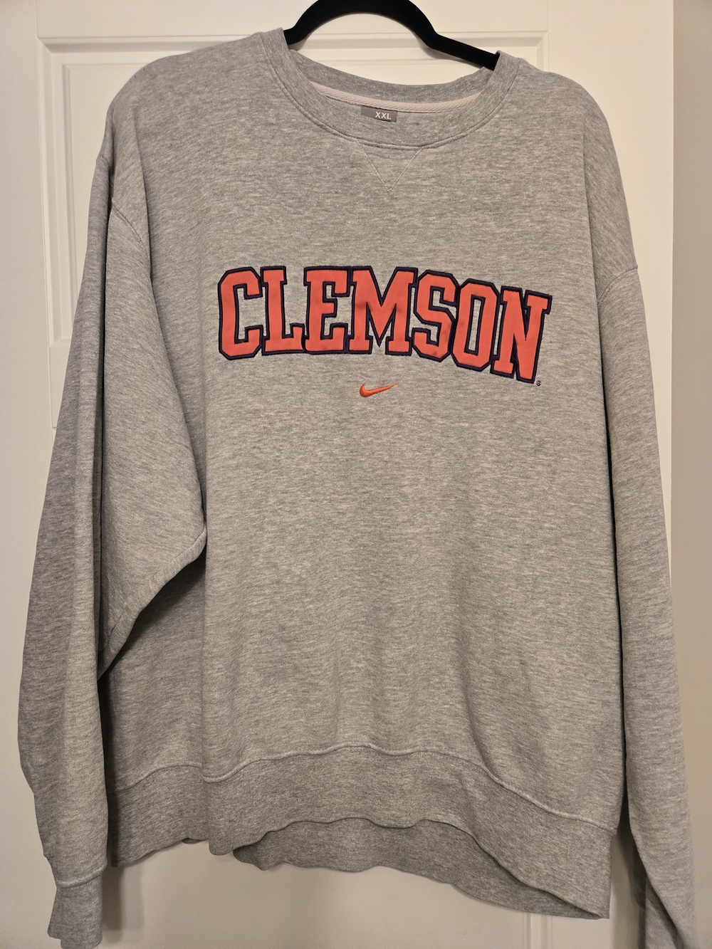 Nike Gray Crewneck Sweatshirt with Orange Clemson Logo XXL